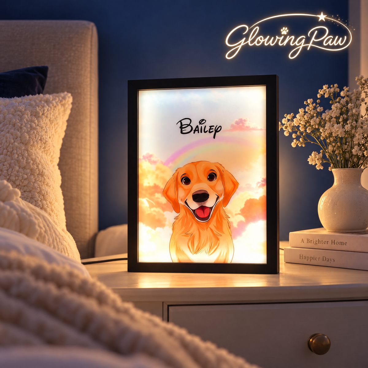 Glowing Paw Custom Light Portrait