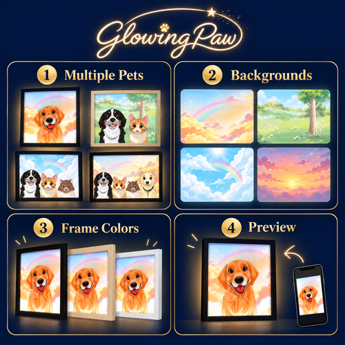 Glowing Paw Custom Light Portrait